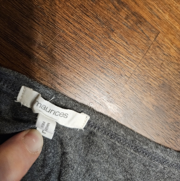 Maurices Gray and Black Lace Short Sleeve Top - Picture 2 of 3